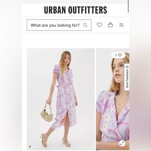 Urban Outfitters Purple Pink Midi Sundress with Notched Collar